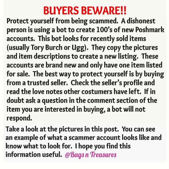 Tory Burch Handbags - Scam Alert